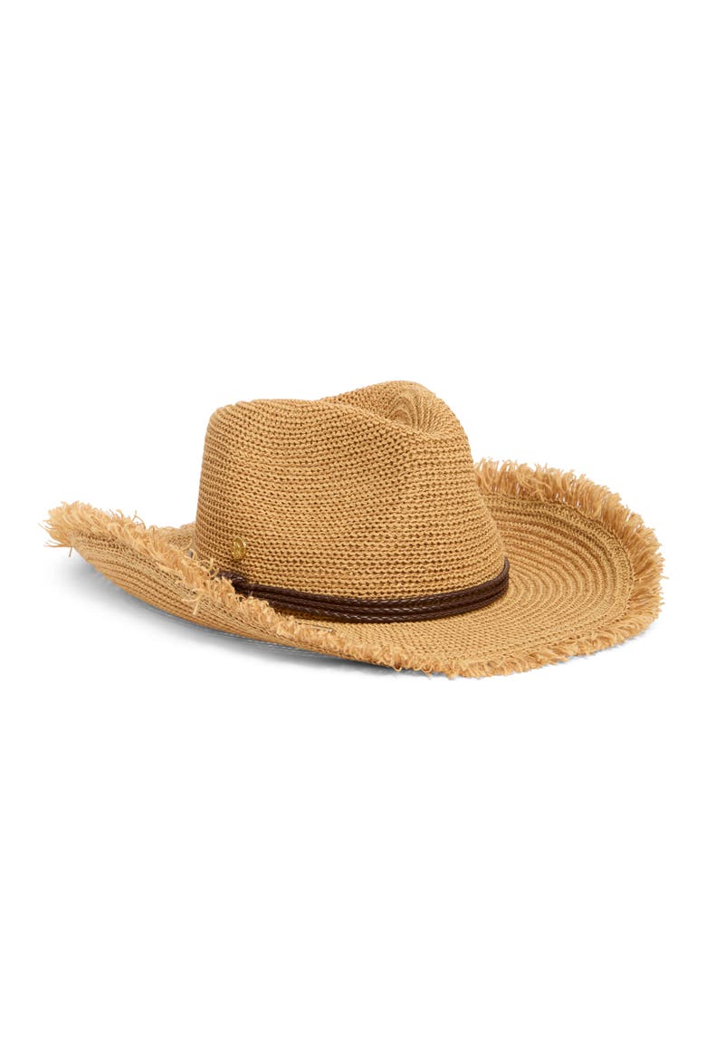 Packable Knit Cowboy Hat, Main, color, CAMEL