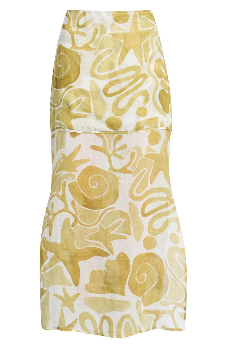A.REN Irisa Print Linen Maxi Skirt, Alternate, color, Light Olive