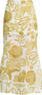 A.REN Irisa Print Linen Maxi Skirt