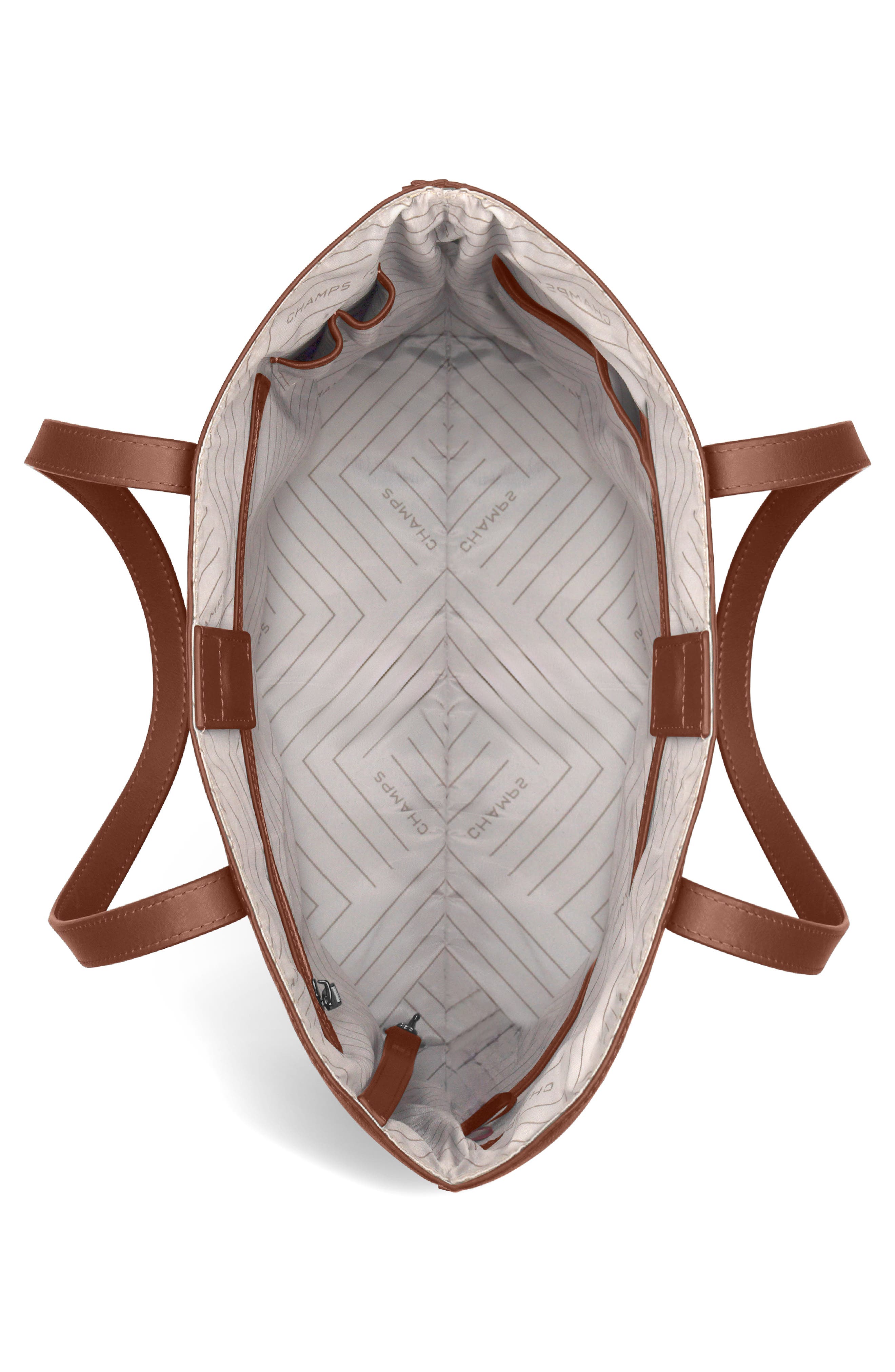 Onyx Leather Vertical Tote, Alternate, color, BROWN