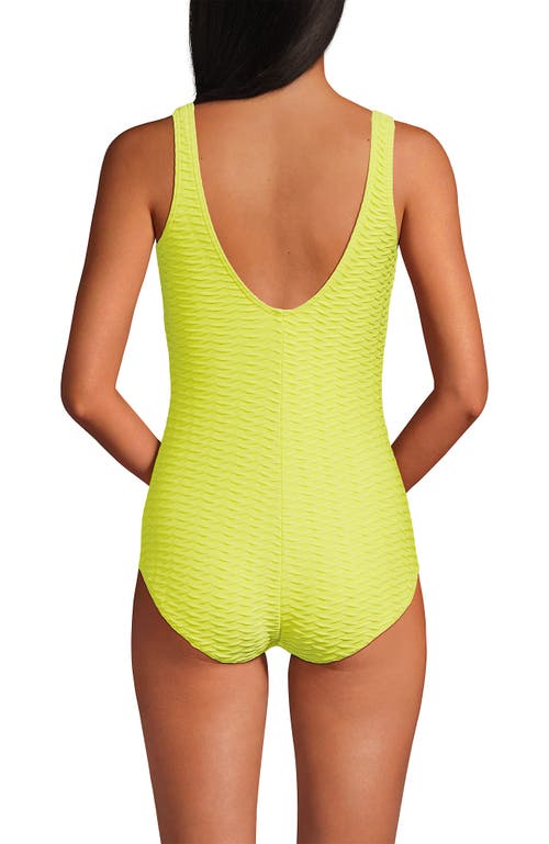 Lands' End Tugless One Piece Swimsuit In Green