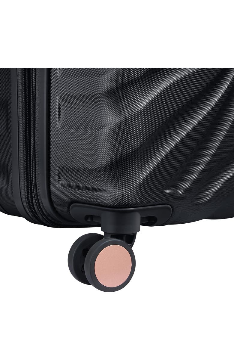 Delsey Paris Alexis Hardside 21-Inch Carry-On Expandable Spinner Luggage, Alternate, color, Black/Rose Gold