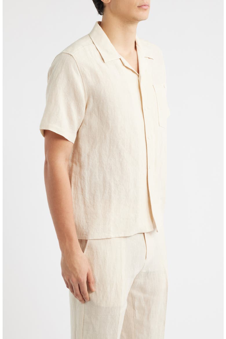 Cuban Linen Camp Shirt, Alternate, color, CREAM