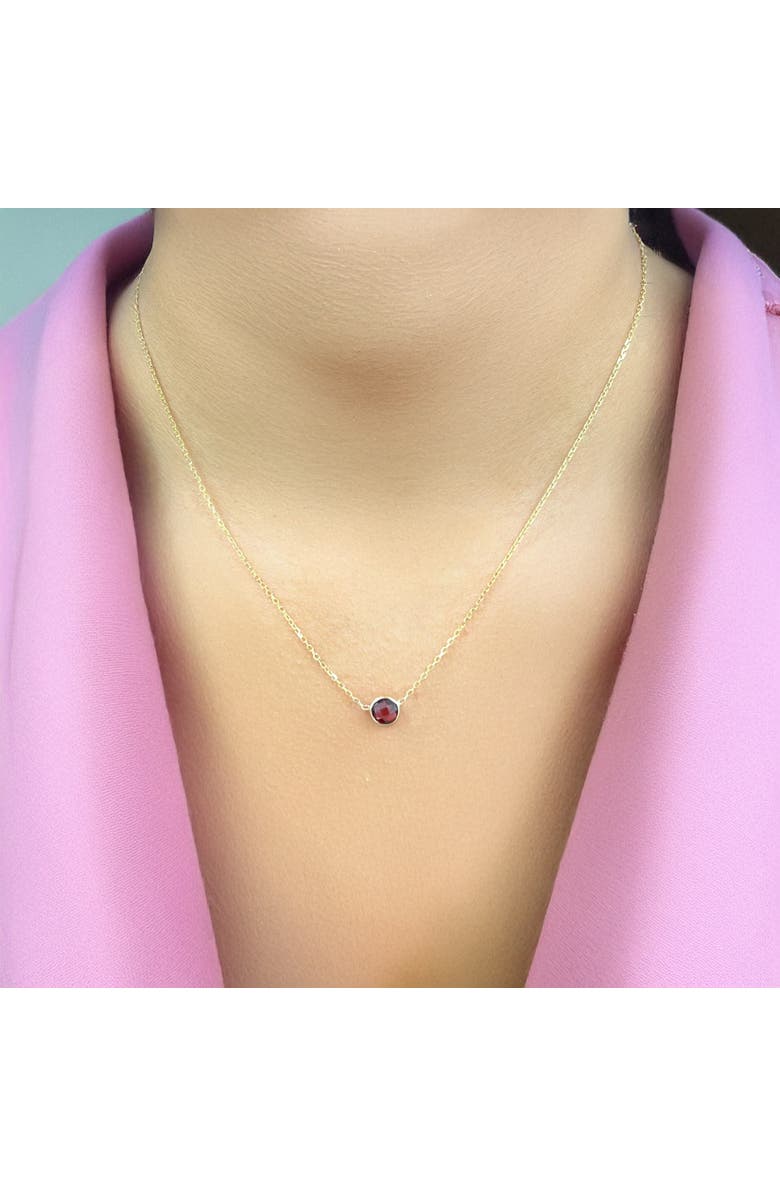 The Lovery Fine Jewelry Garnet Single Bezel Necklace, Alternate, color, Garnet