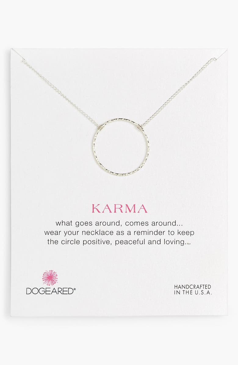 Dogeared 'Karma Sparkle' Pendant Necklace, Main, color, 