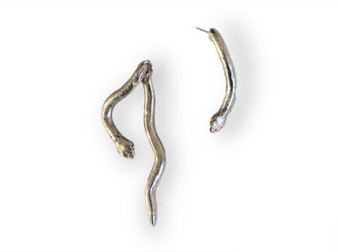 Silver Serpent Earrings
