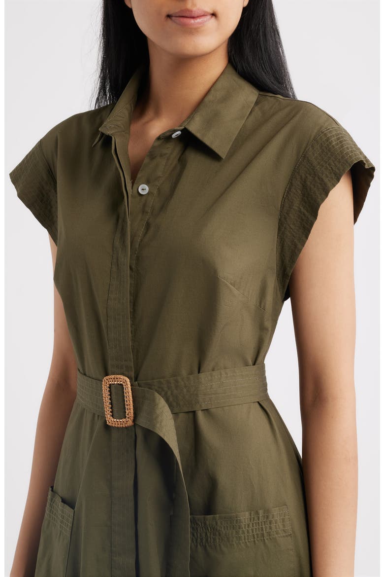 Trapunto Midi Shirtdress, Alternate, color, OLIVE