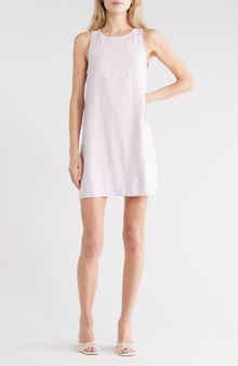 Linen Blend Shift Minidress