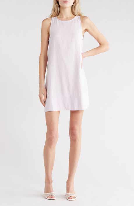 Linen Blend Shift Minidress