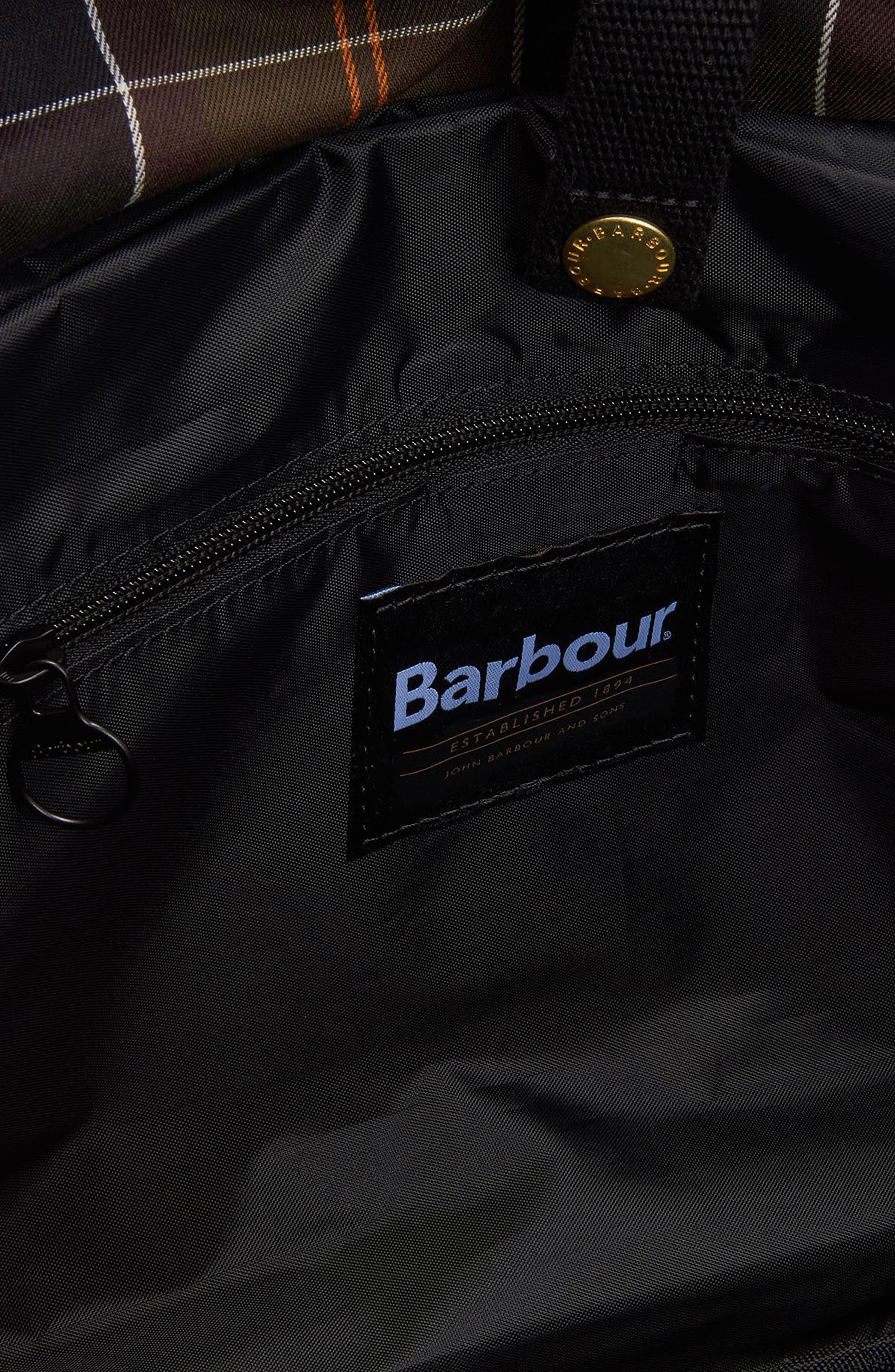 Barbour Field Water Resistant Waxed Cotton Duffle Bag, Alternate, color, Olive/Black