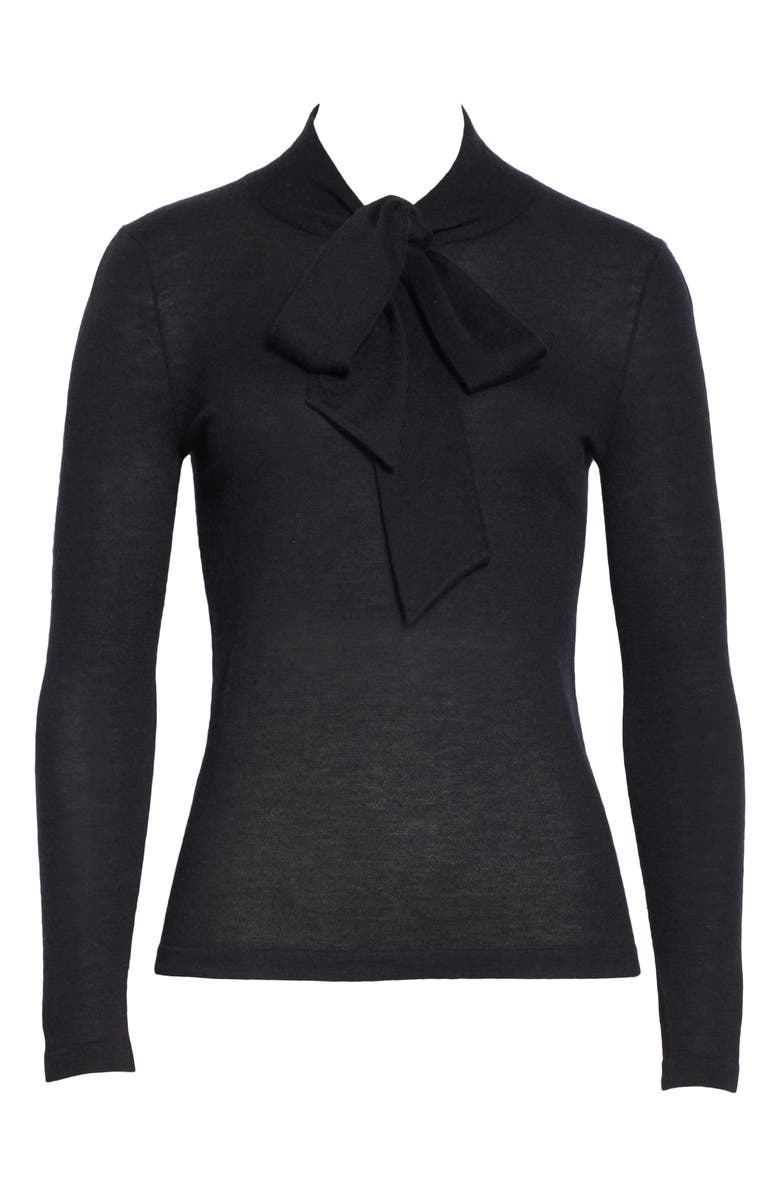 CO Essentials Tie Neck Cashmere Sweater, Alternate, color,