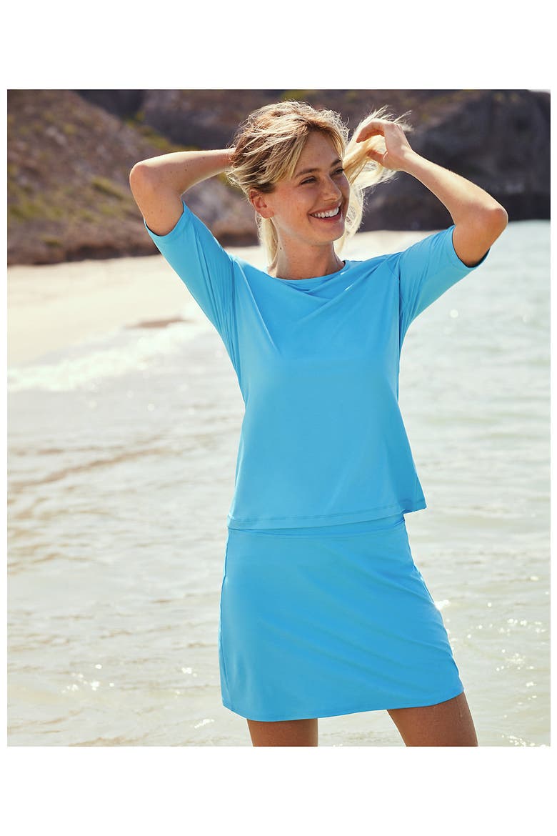 Tummy Control Skirt Swim Bottoms, Alternate, color, Turquoise