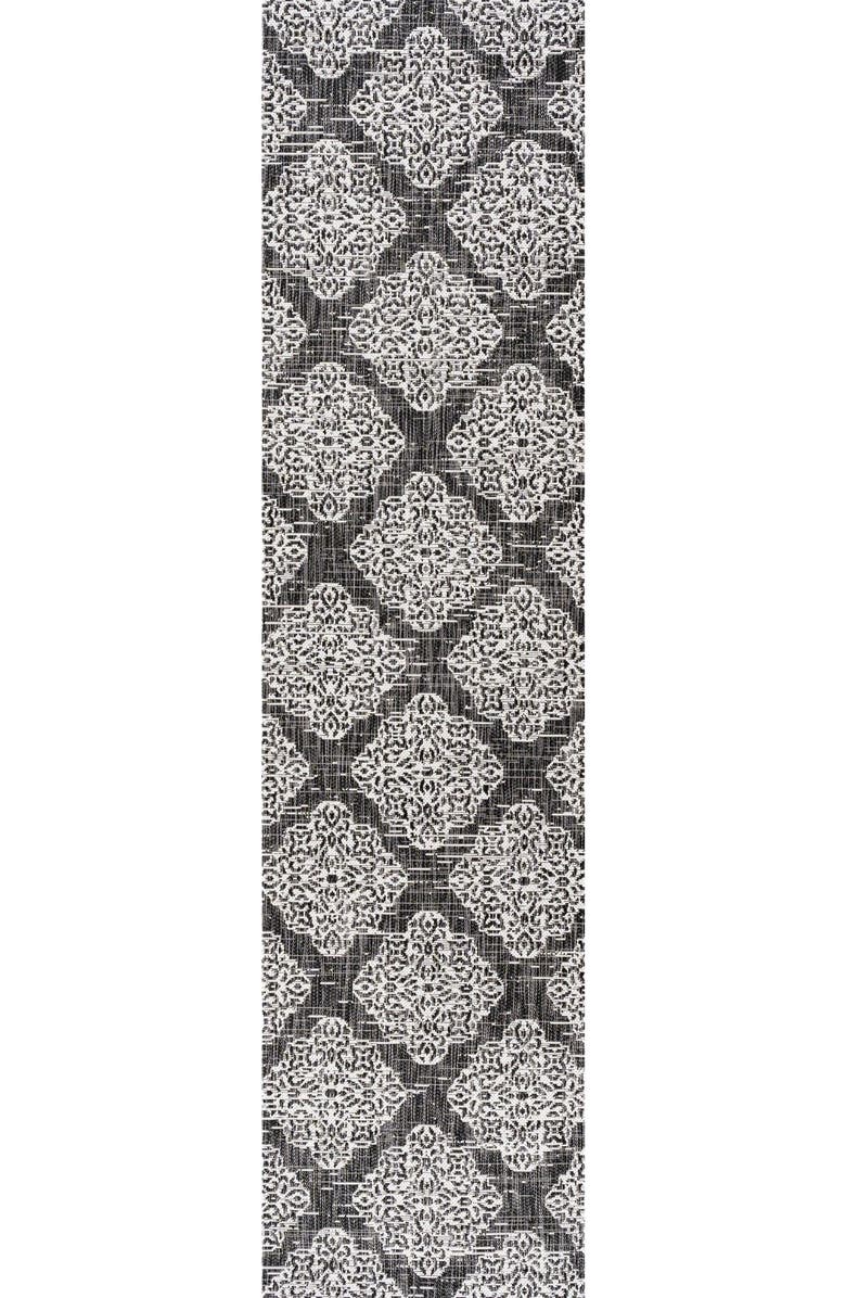 JONATHAN Y Galon Filigree Indoor/Outdoor Area Rug, Main, color, Black/Ivory