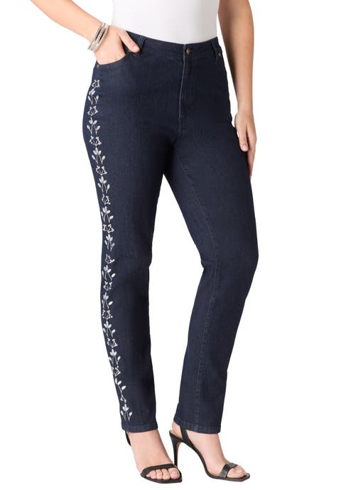 Plus Size Embellished Straight Leg Jean