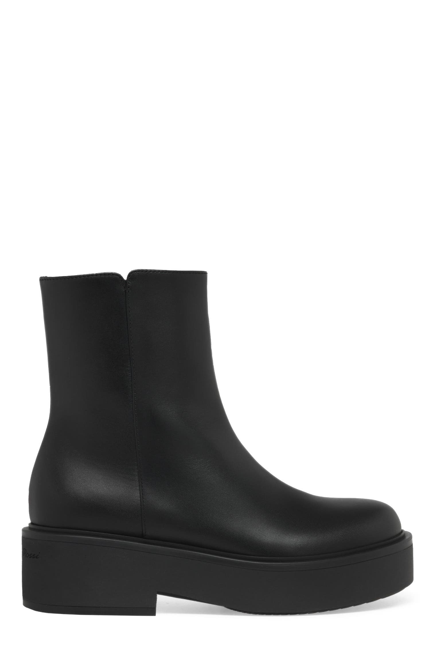 Gianvito Rossi Hiro Bootie Biker, Main, color, Black Calf Leather