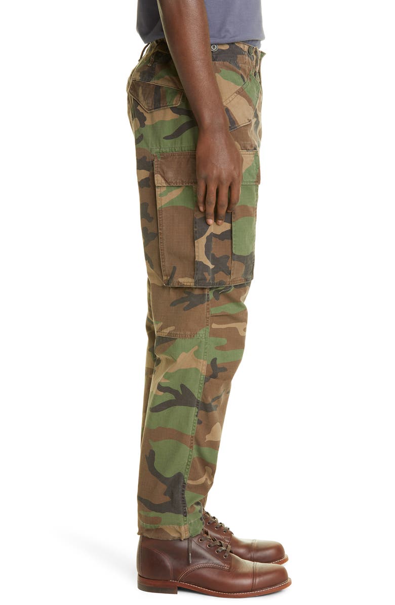 Double RL RRL Camo Cotton Ripstop Cargo Pants, Alternate, color, Woodland Camo