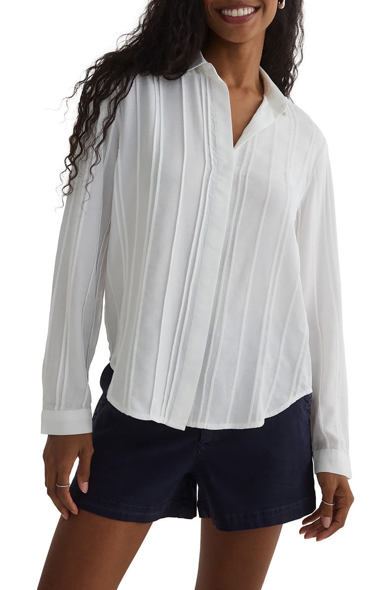Bella Dahl Pintuck Button-Up Shirt, Main, color, White