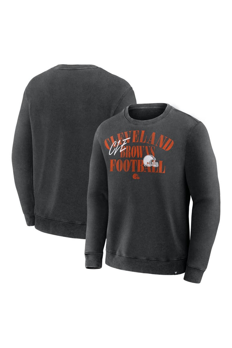 Men's Fanatics Black Cleveland Browns Halftime Lead Relaxed Heavyweight French Terry Sweatshirt, Main, color, Black