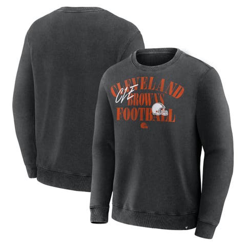 Men's Fanatics Black Cleveland Browns Halftime Lead Relaxed Heavyweight French Terry Sweatshirt