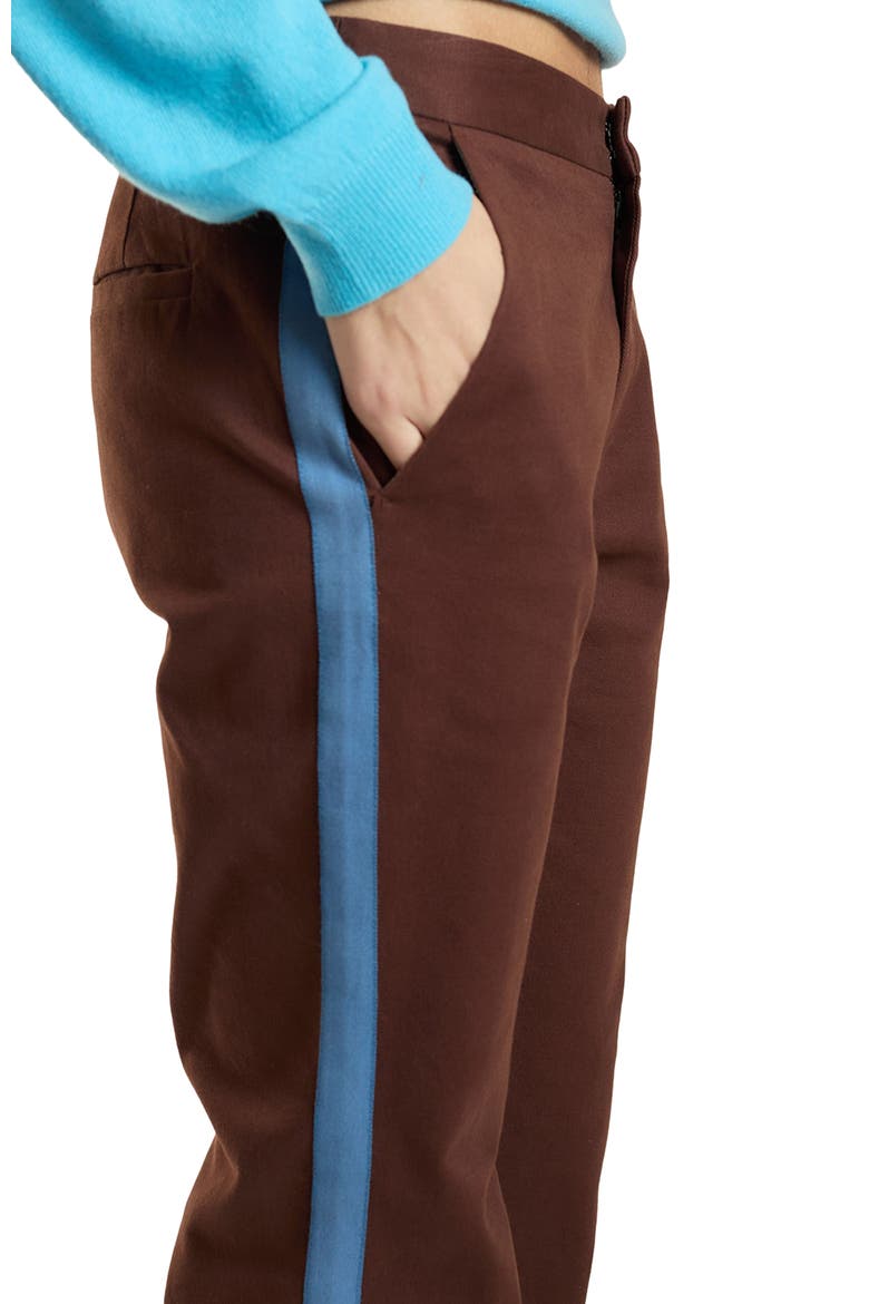 Cotton Cropped Flared Pants, Alternate, color, Brown