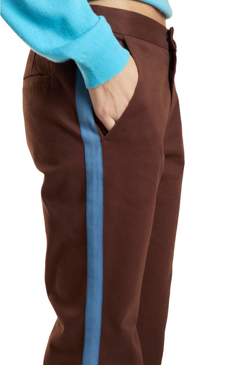 Cynthia Rowley Cotton Cropped Flared Pants, Alternate, color, Brown
