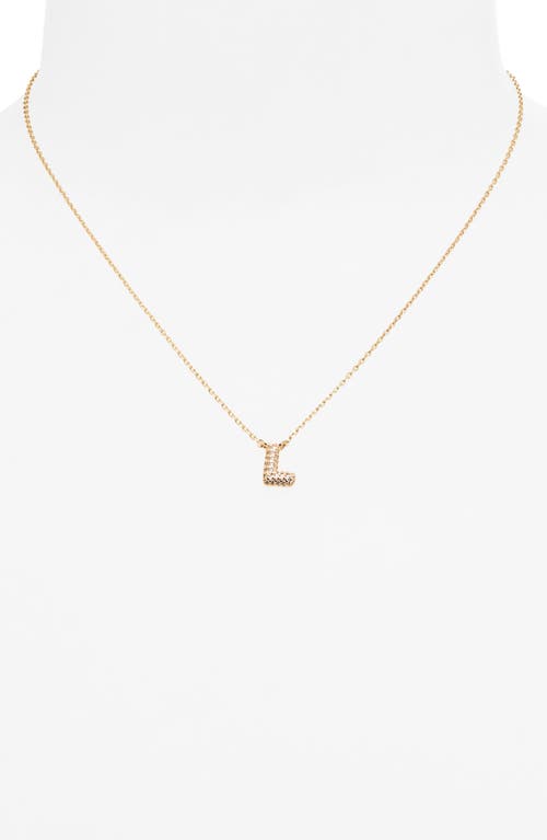 Bp. Pavé Crystal Initial Necklace In Gold