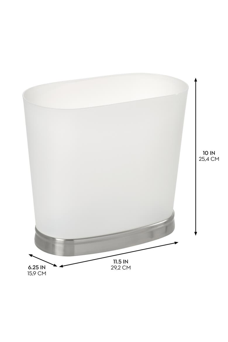 Small Oval Bathroom Trash Can - Set of 2 - Frost/Brushed Nickel, Alternate, color, Frost/Brushed Nickel