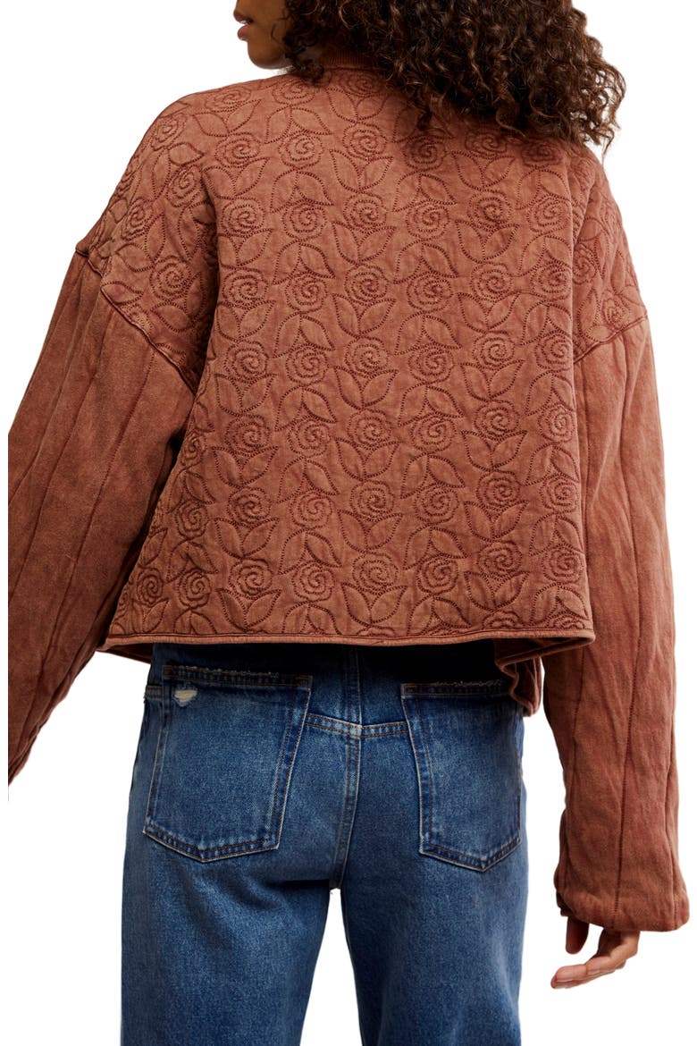 Rose Front Zip Jacket, Alternate, color, CINNAMON STICK