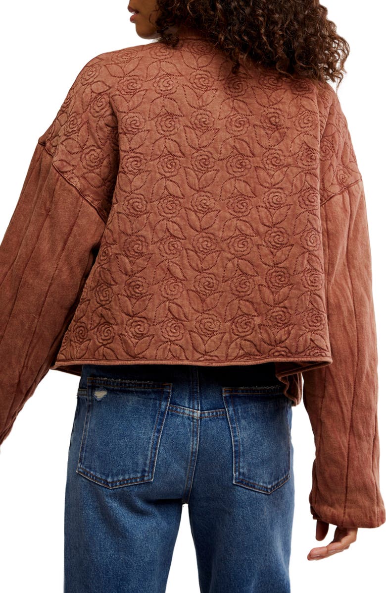 Free People Rose Front Zip Jacket, Alternate, color, Cinnamon Stick
