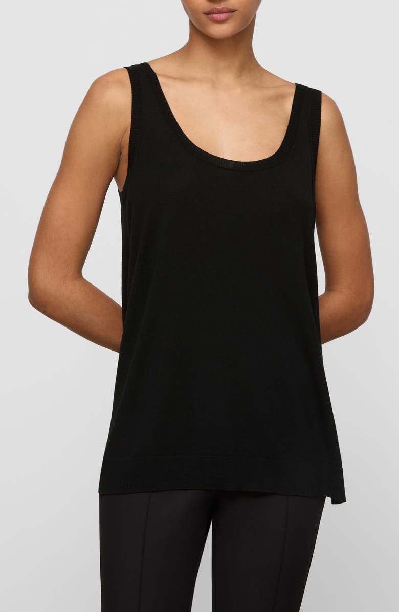 Lafayette 148 New York Scoop Neck Merino Wool Sweater Tank, Main, color, 