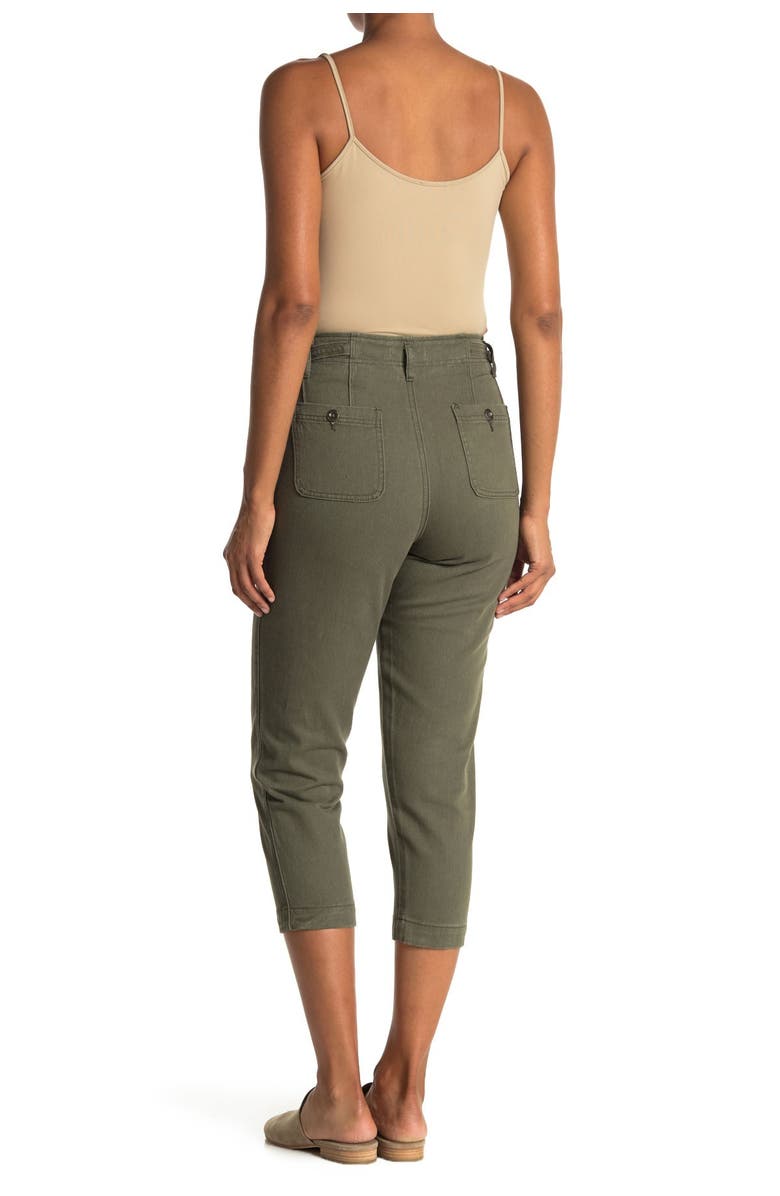 Blu Pepper High Waist Button Crop Pants, Alternate, color, 