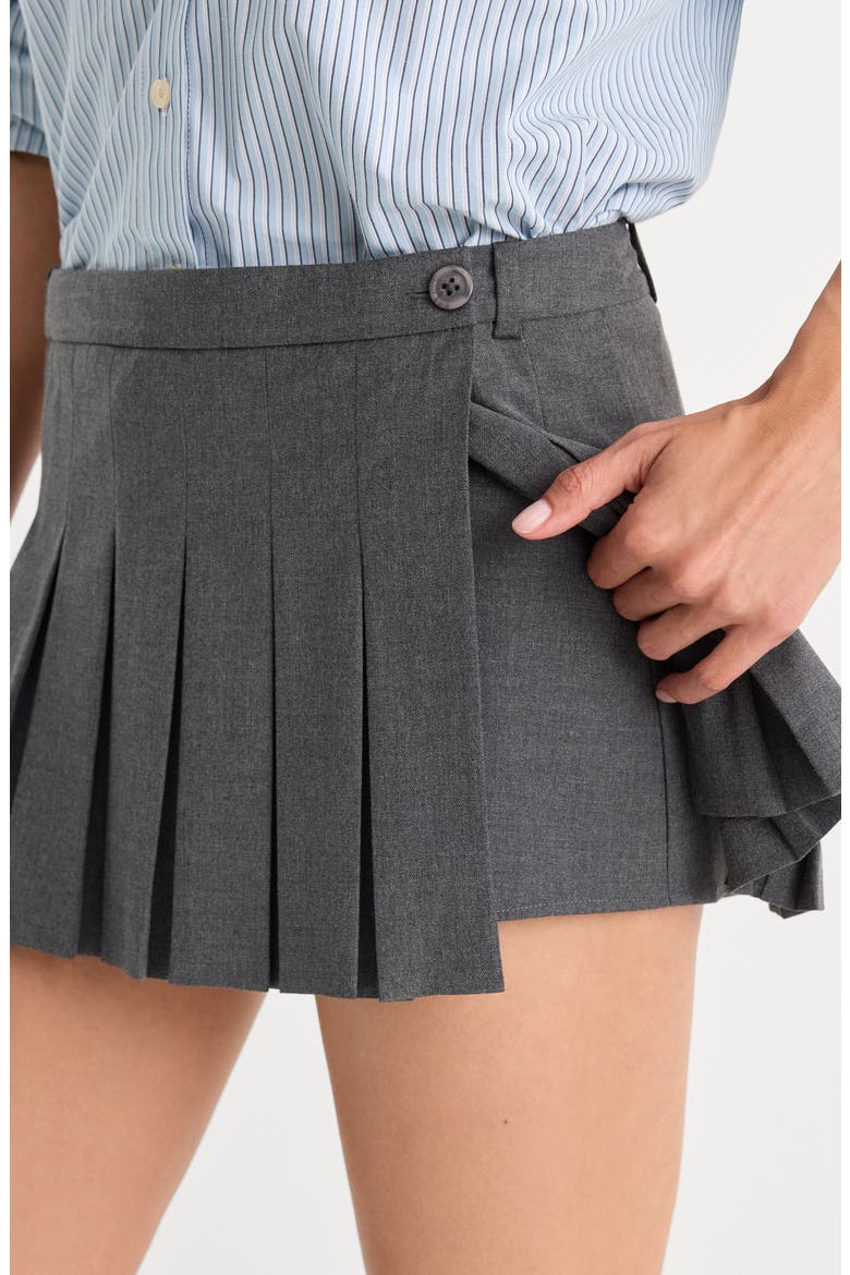 Pleated Skort, Alternate, color, ASH