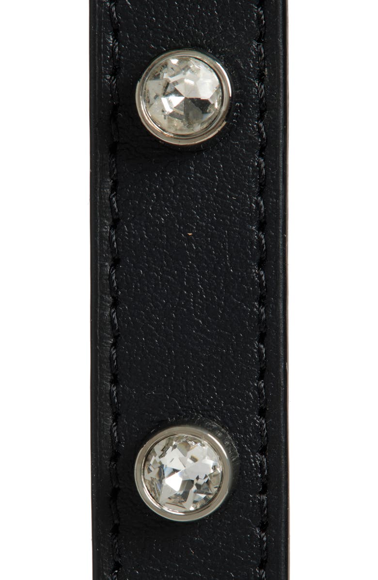 Altuzarra Studded Skinny Belt, Alternate, color, Black/ Crystal