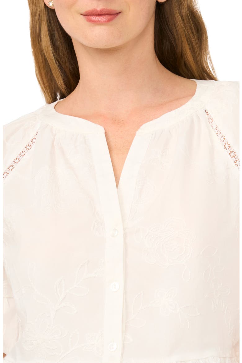Lace Insert Peplum Top, Alternate, color, VANILLA CLAM