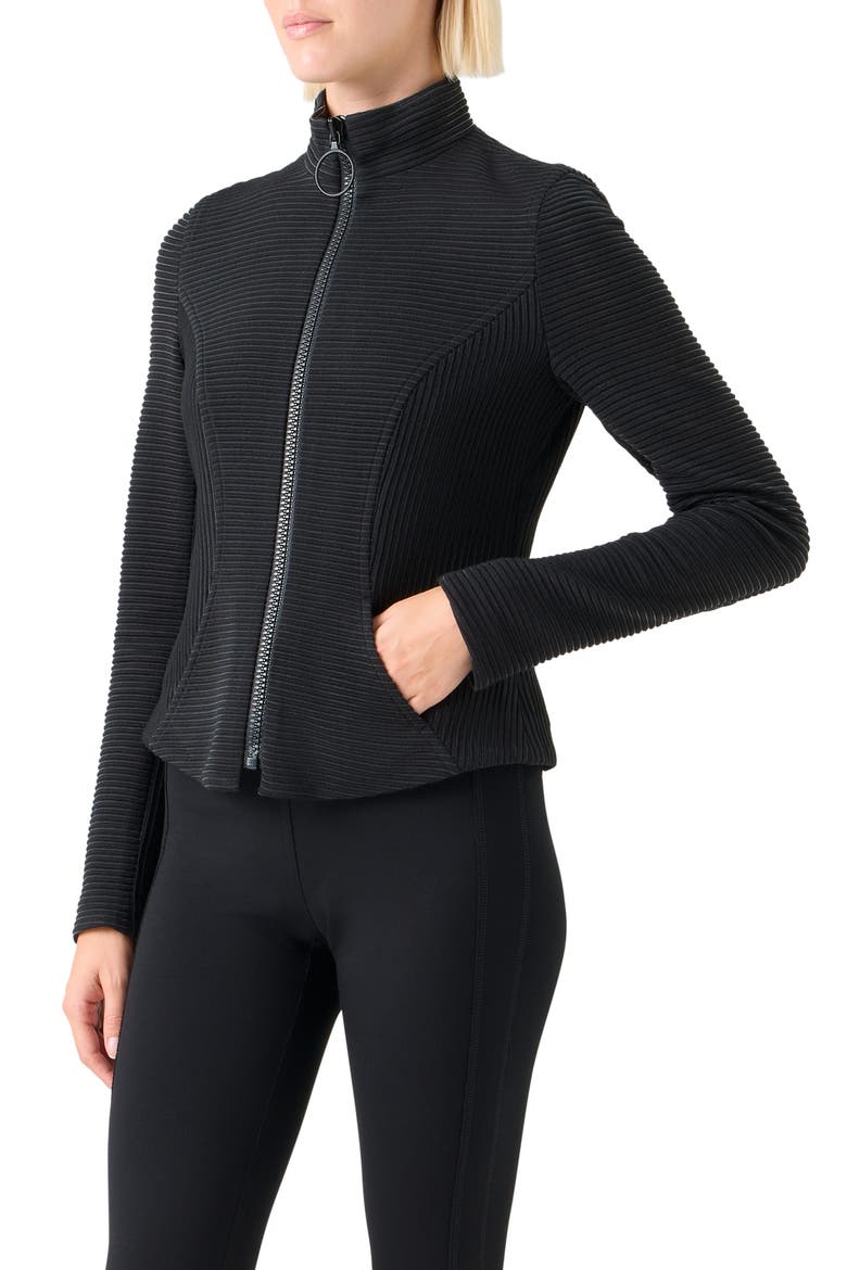 Ottoman Knit Jacket, Alternate, color, BLACK