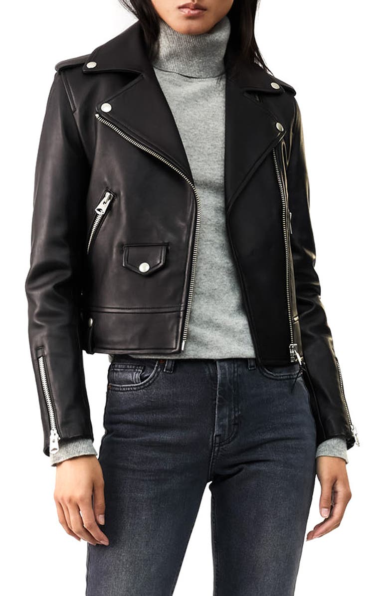 Mackage Baya Leather Moto Jacket, Main, color,