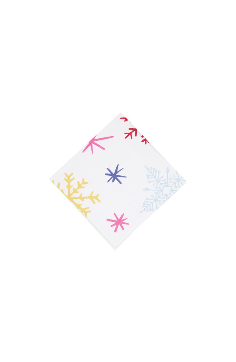 carol & frank Rainbow "HO HO HO" 100% Cotton Christmas Set of 4 Cloth Napkins, Alternate, color, White