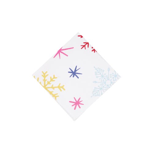 Carol & Frank Rainbow "ho Ho Ho" 100% Cotton Christmas Set Of 4 Cloth Napkins In White