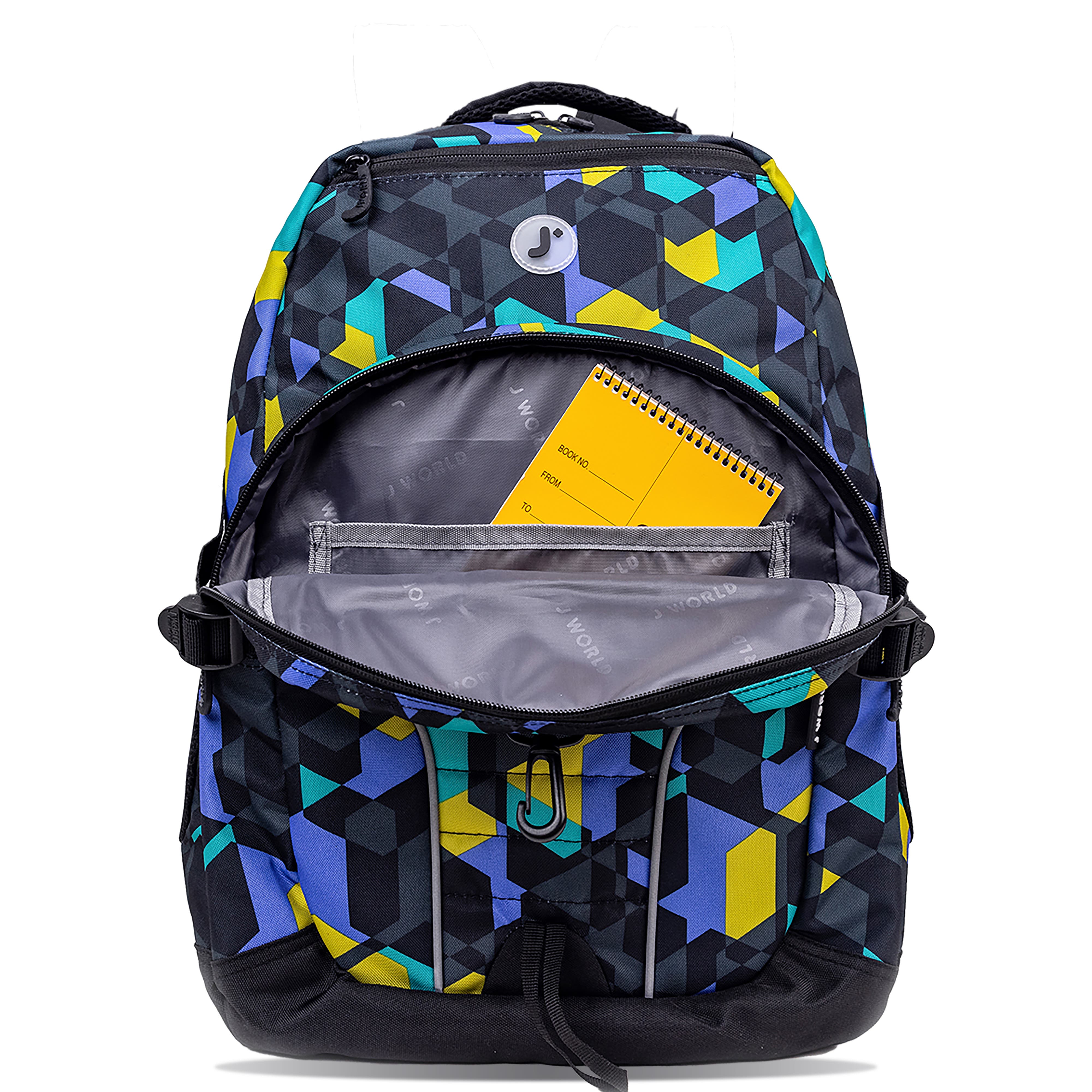 J World Atom Laptop School Backpack, Alternate, color, Cubes