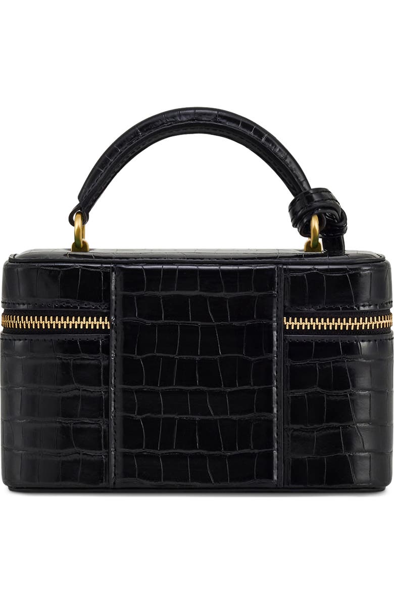 JW PEI Cleo Faux Leather Top Handle Train Case, Alternate, color, Black Croc