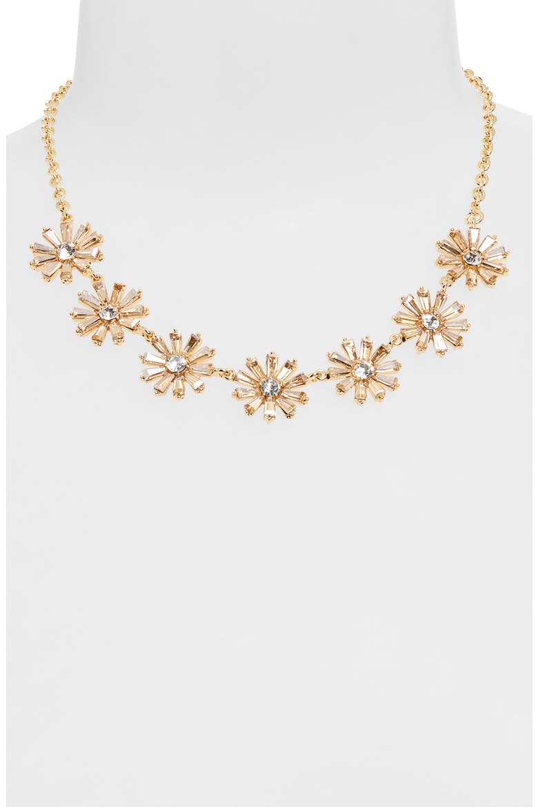 Crystal Flower Necklace, Alternate, color, GOLD/ CHAMPAGNE