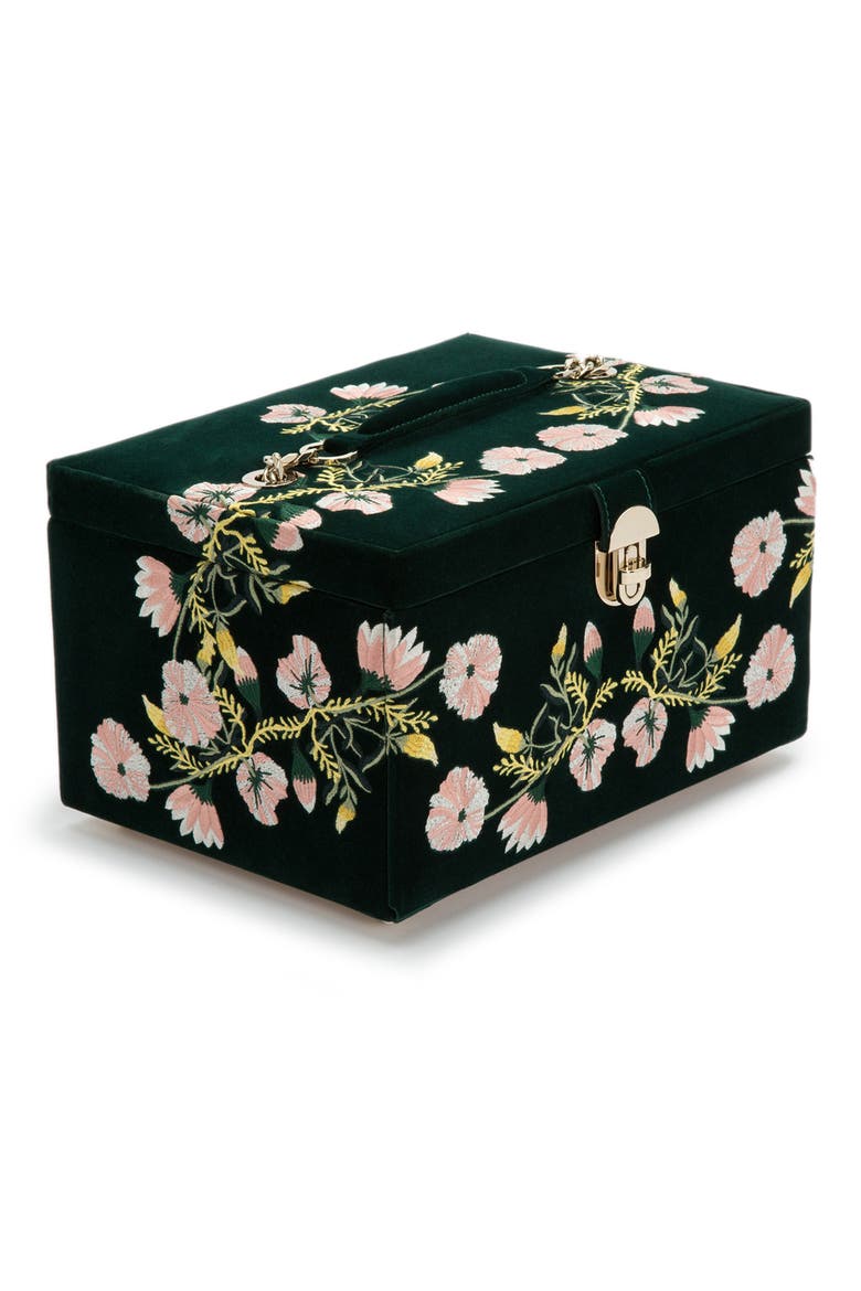 Zoe Medium Jewelry Box, Alternate, color, FOREST GREEN