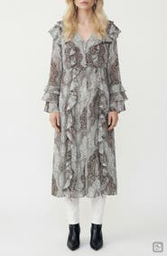 VERO MODA Tara Leaf Print Button Front Longline Cardigan