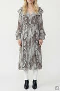 VERO MODA Tara Leaf Print Button Front Longline Cardigan