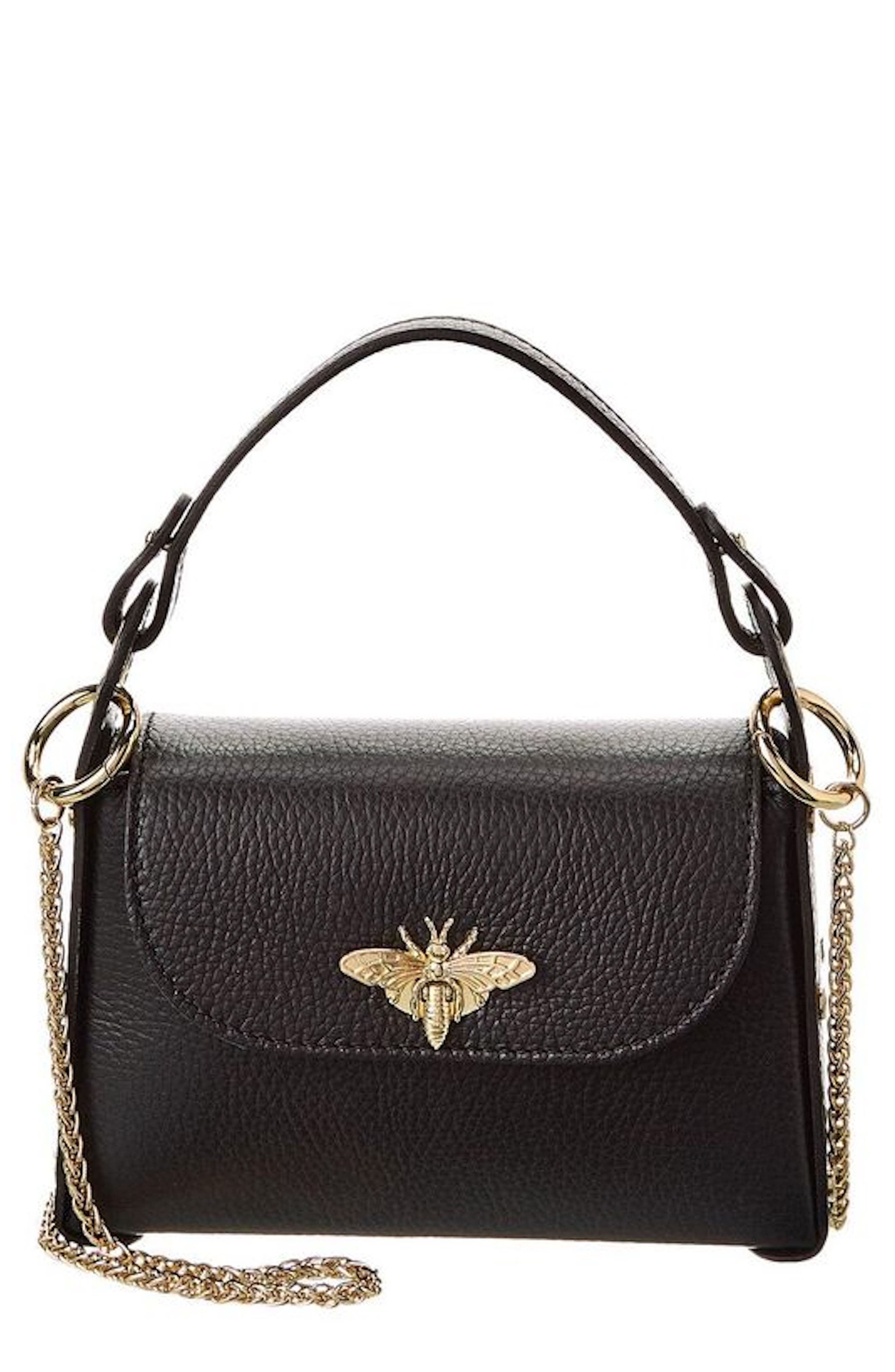 Persaman New York Bee Top Handle Leather Satchel