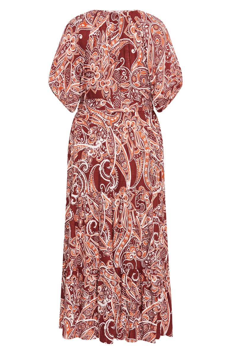 City Chic Paisley Charm Maxi Dress, Alternate, color, 