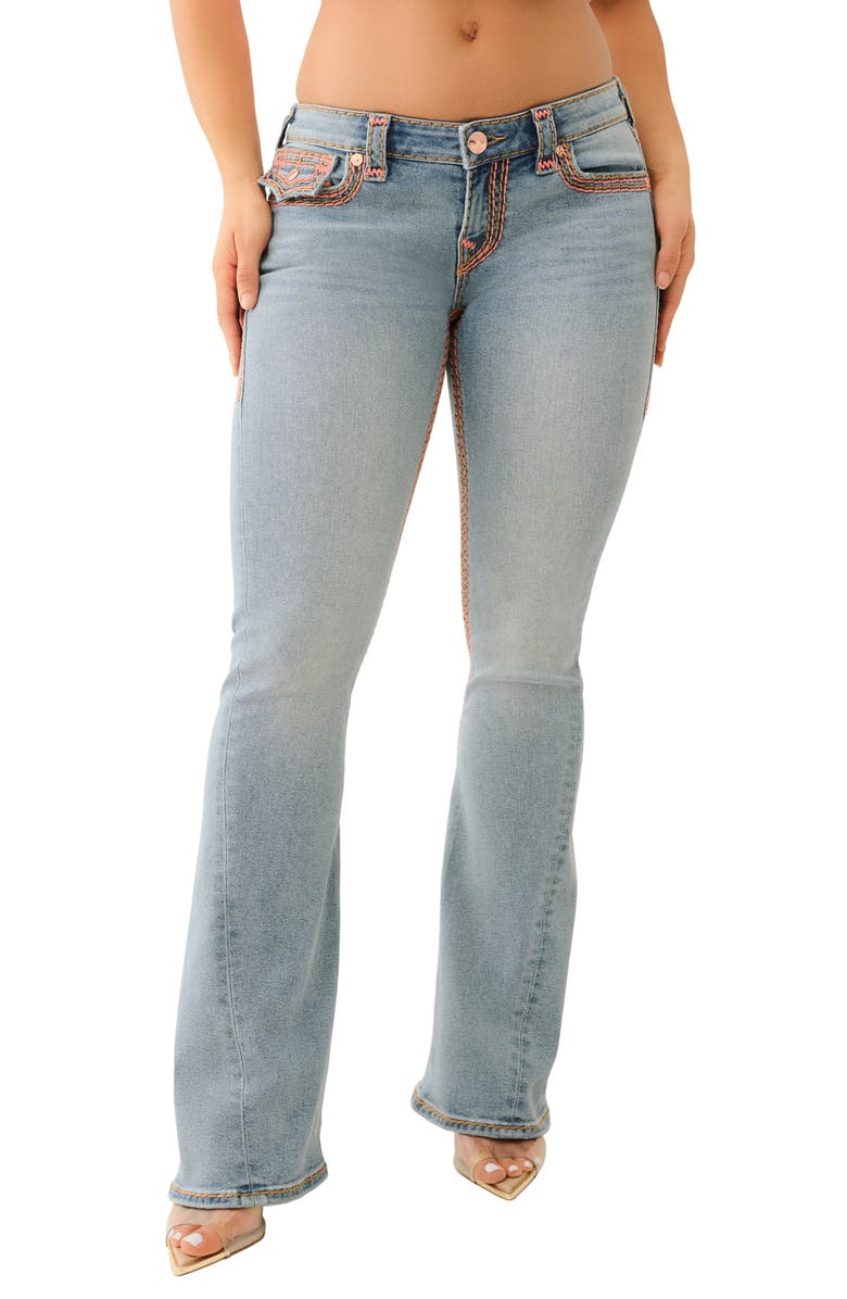 True Religion Joey Low Rise Flare Jeans, Main, color, Peak Spot