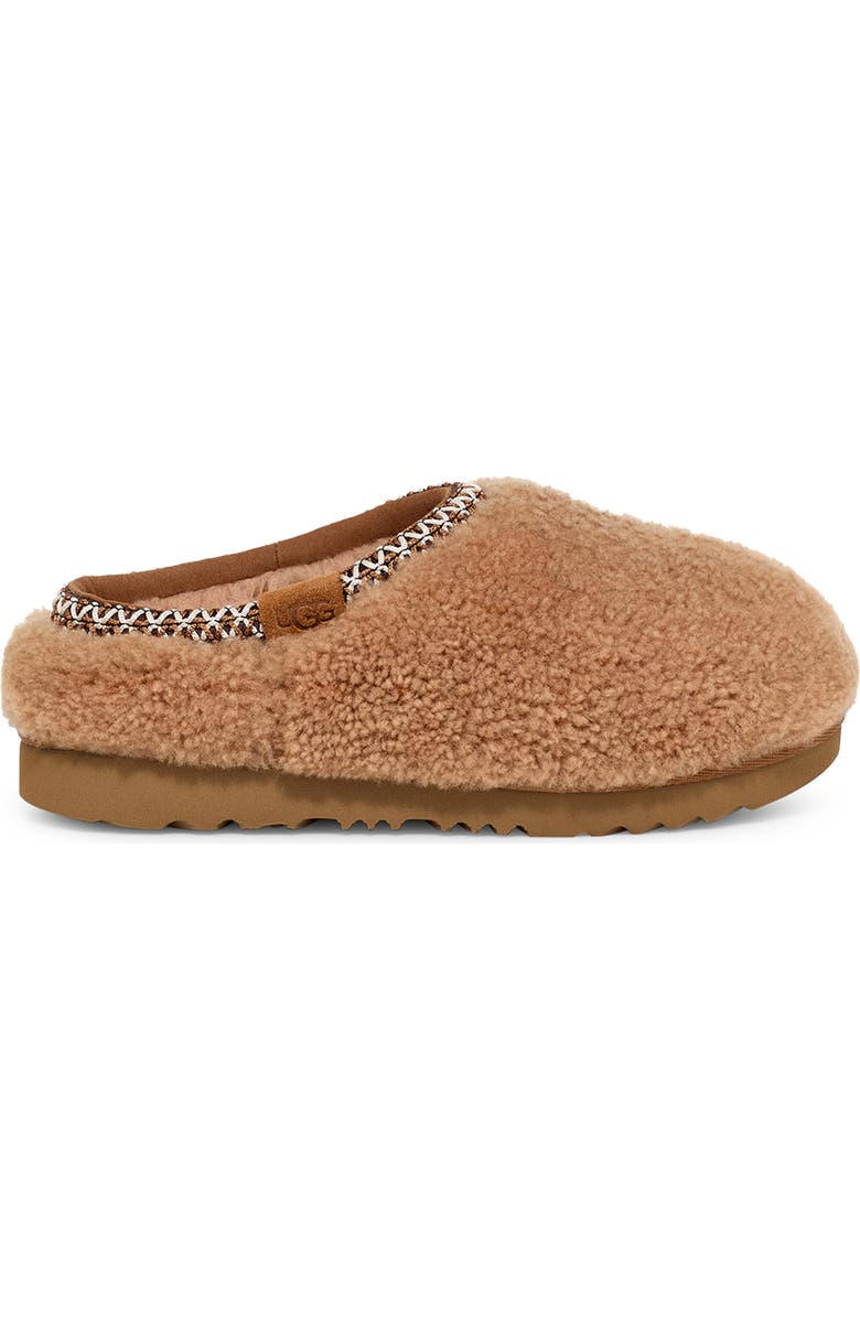 UGG<sup>®</sup> Kids' Tasman Maxi Curly Genuine Shearling Slipper, Alternate, color, Chestnut