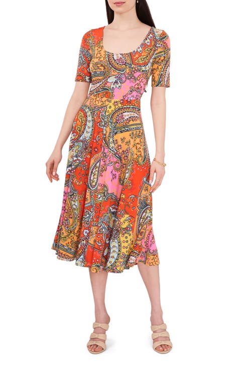 Paisley Print Midi Dress