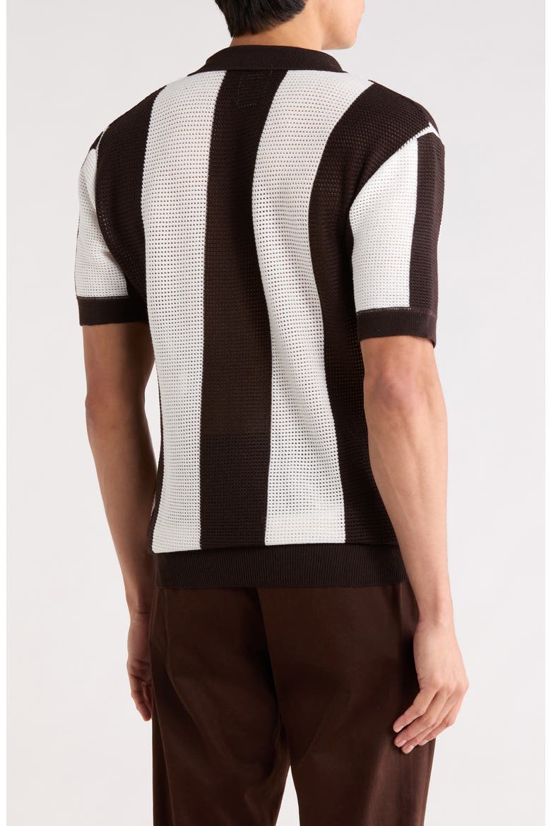 Johnny Collar Short Sleeve Knit Sweater, Alternate, color, BLACK